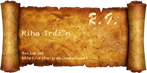 Riha Irén névjegykártya